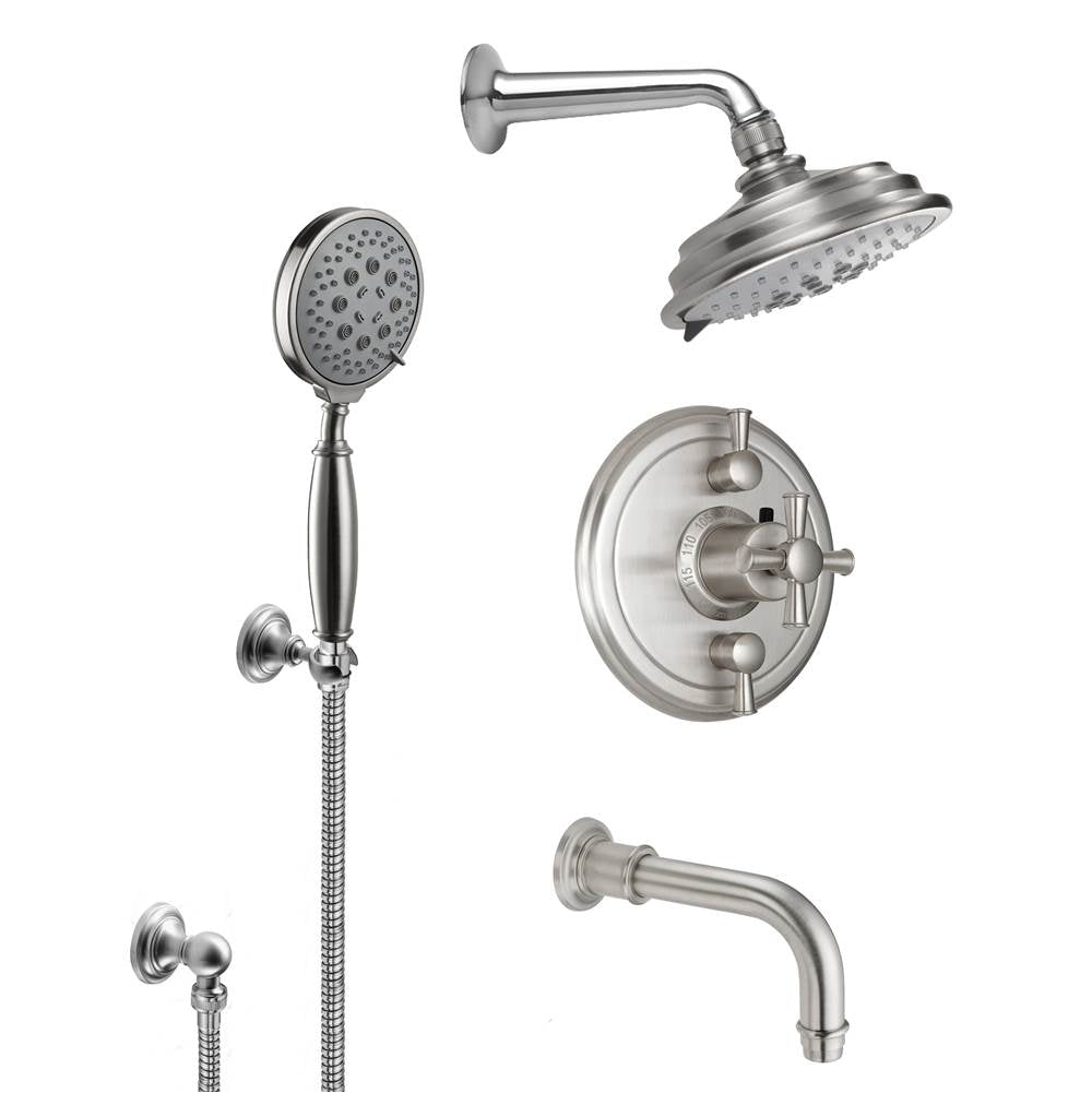 California Faucets StyleTherm 1/2" Thermostatic Shower System with Handshower Hook and Tub Spout