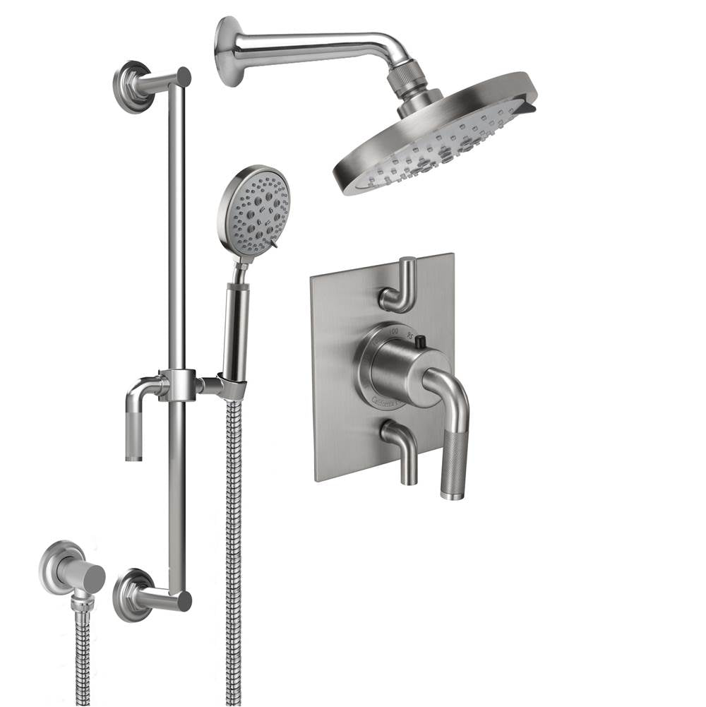 California Faucets StyleTherm 1/2" Thermostatic Shower System with Showerhead and Handshower on Slide Bar