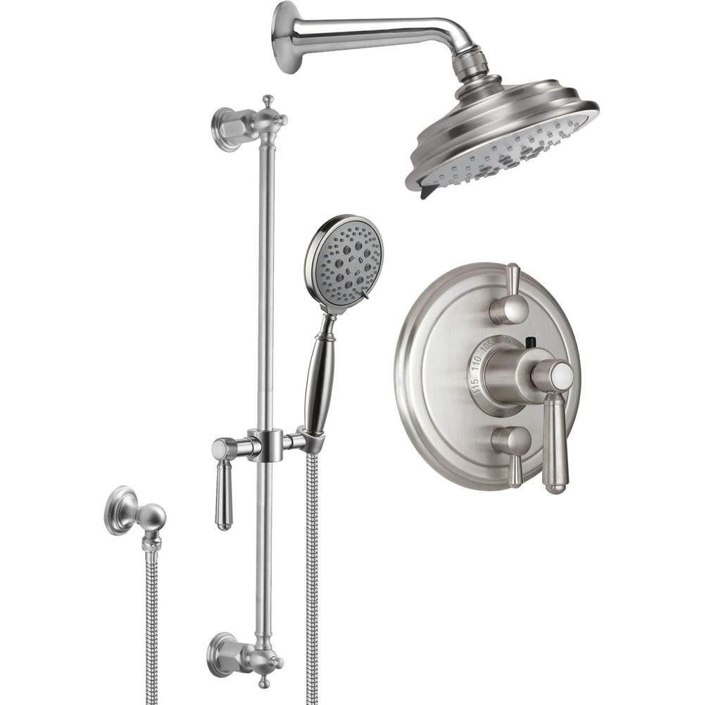 California Faucets StyleTherm 1/2" Thermostatic Shower System with Showerhead and Handshower on Slide Bar