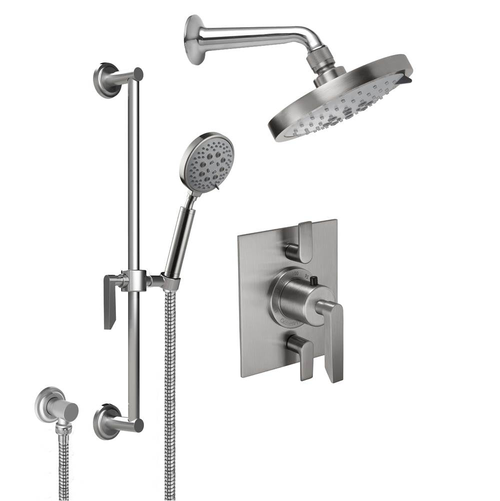 California Faucets StyleTherm 1/2" Thermostatic Shower System with Showerhead and Handshower on Slide Bar