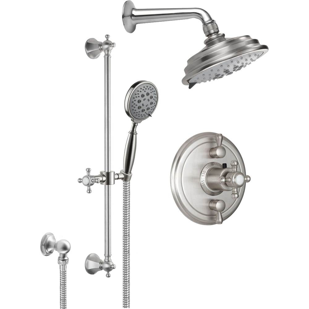 California Faucets StyleTherm 1/2" Thermostatic Shower System with Showerhead and Handshower on Slide Bar