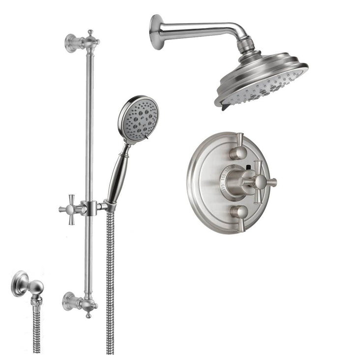 California Faucets StyleTherm 1/2" Thermostatic Shower System with Showerhead and Handshower on Slide Bar