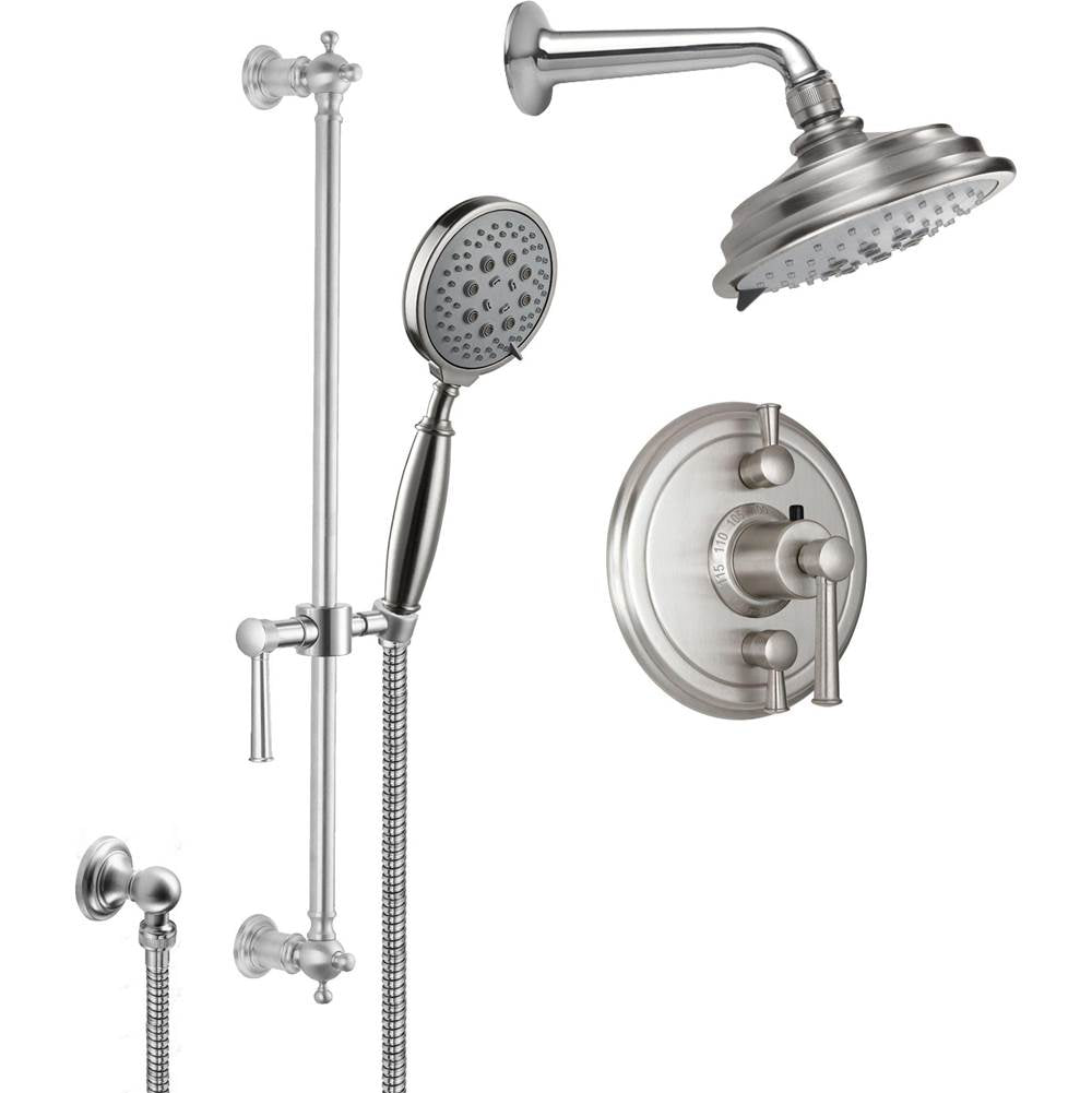 California Faucets StyleTherm 1/2" Thermostatic Shower System with Showerhead and Handshower on Slide Bar