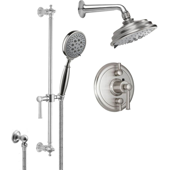 California Faucets StyleTherm 1/2" Thermostatic Shower System with Showerhead and Handshower on Slide Bar