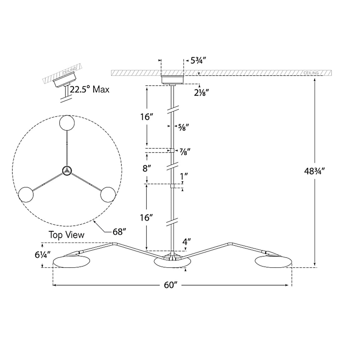 Visual Comfort Signature Brindille Spider Chandelier