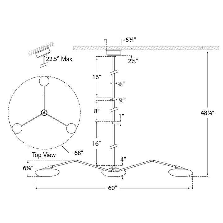 Visual Comfort Signature Brindille Spider Chandelier