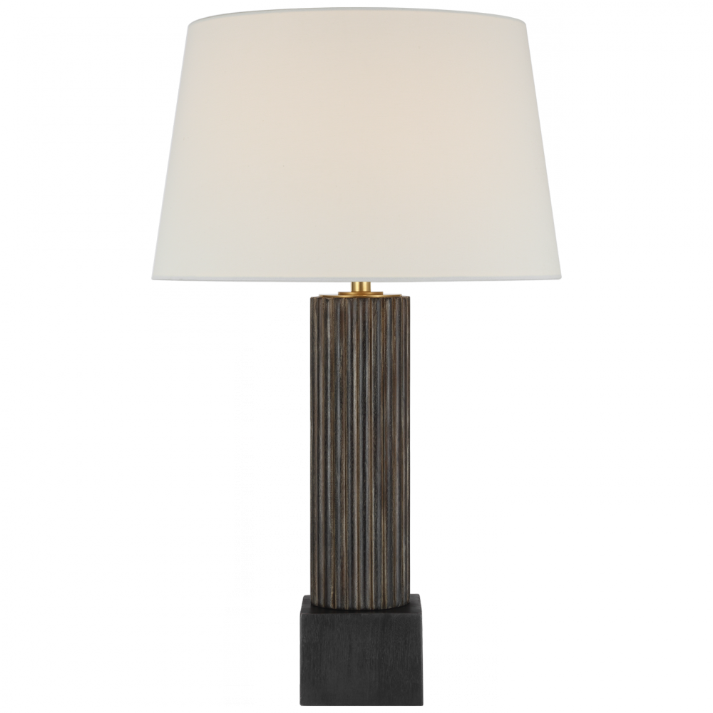 Visual Comfort Signature Reeve Table Lamp in Vintage Walnut and Ebonized Oak