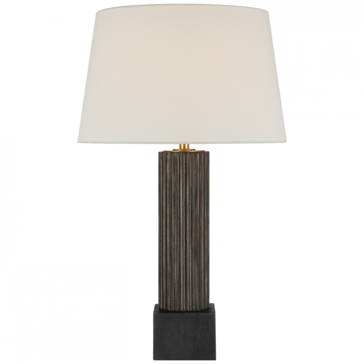 Visual Comfort Signature Reeve Table Lamp in Vintage Walnut and Ebonized Oak
