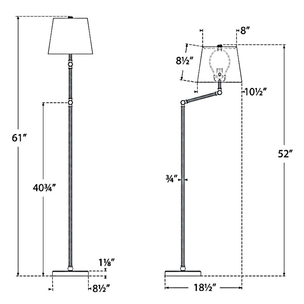 Visual Comfort Signature Basden Bridge Arm Floor Lamp