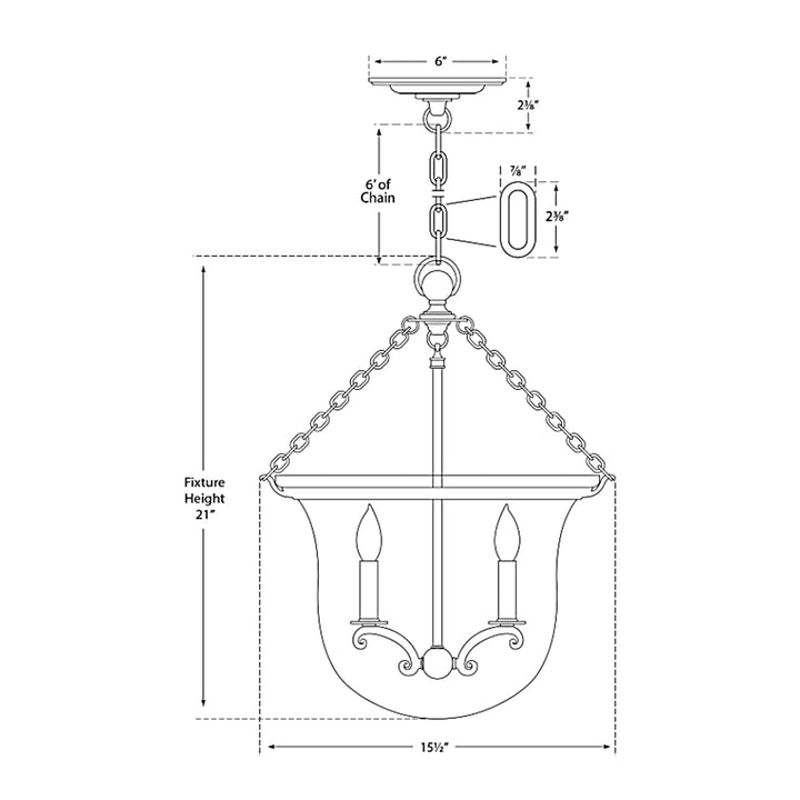 Visual Comfort Signature Country Bell Jar Pendant