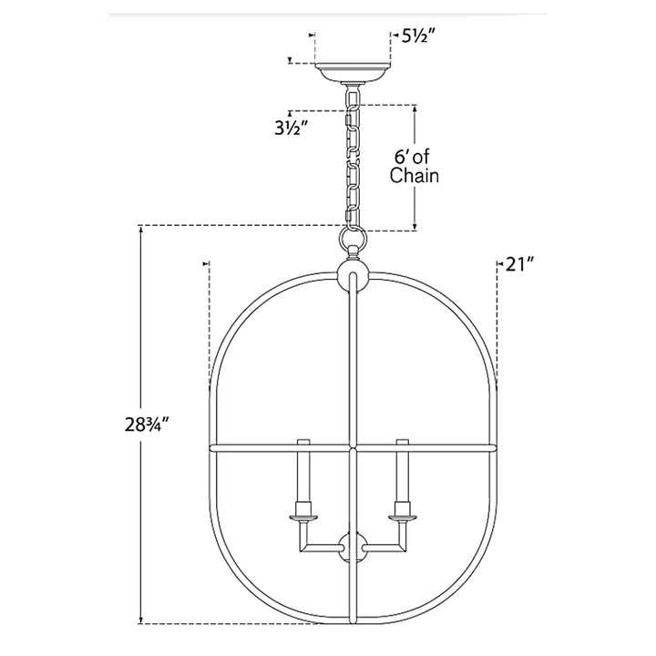 Visual Comfort Signature Desmond Oval Pendant