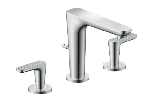 AXOR Citterio C Widespread Faucet 125 with Pop-Up Drain Cubic Cut