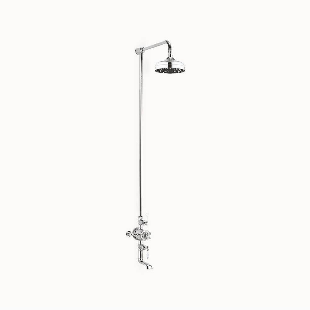 Crosswater London Belgravia Exposed Tub and Shower Set with White Lever Handles