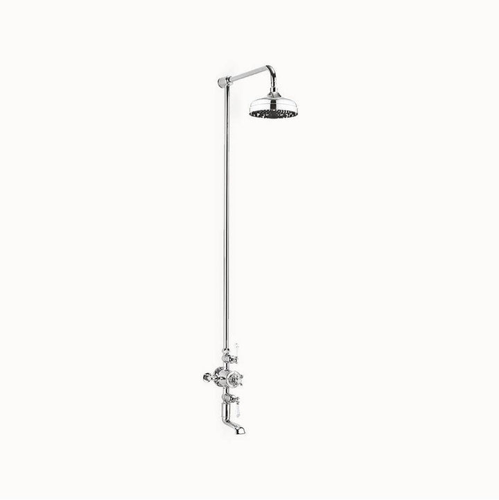 Crosswater London Belgravia Exposed Tub and Shower Set with White Lever Handles