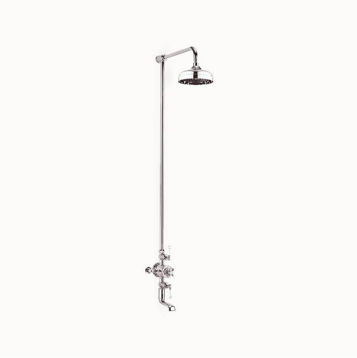 Crosswater London Belgravia Exposed Tub and Shower Set with White Lever Handles