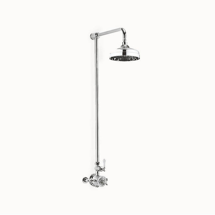 Crosswater London Belgravia Exposed Shower Set with White Lever Handle