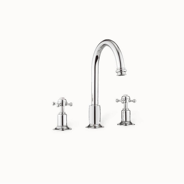 Crosswater London Belgravia Widespread Basin Faucet with Tall Spout and Cross Handles
