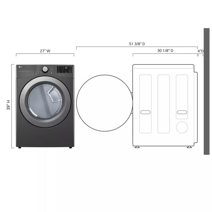 LG Appliances 7.4 cu.ft. Ultra Large Capacity Electric Dryer with Sensor Dry