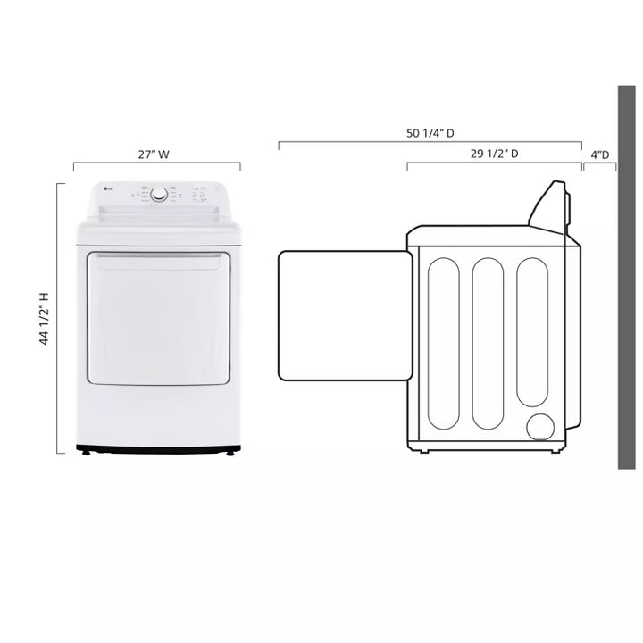 LG Appliances 7.3 cu. ft. Ultra Large Capacity Rear Control Gas Dryer with Sensor Dry Technology