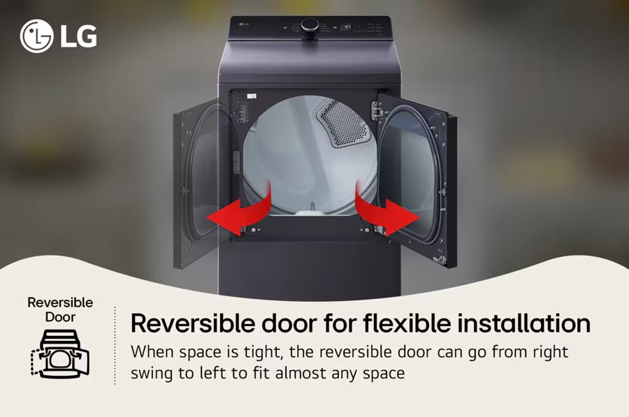 LG Appliances 7.3 cu. ft. Ultra Large Capacity Rear Control Electric Dryer with LG EasyLoad™ Door and AI Sensing