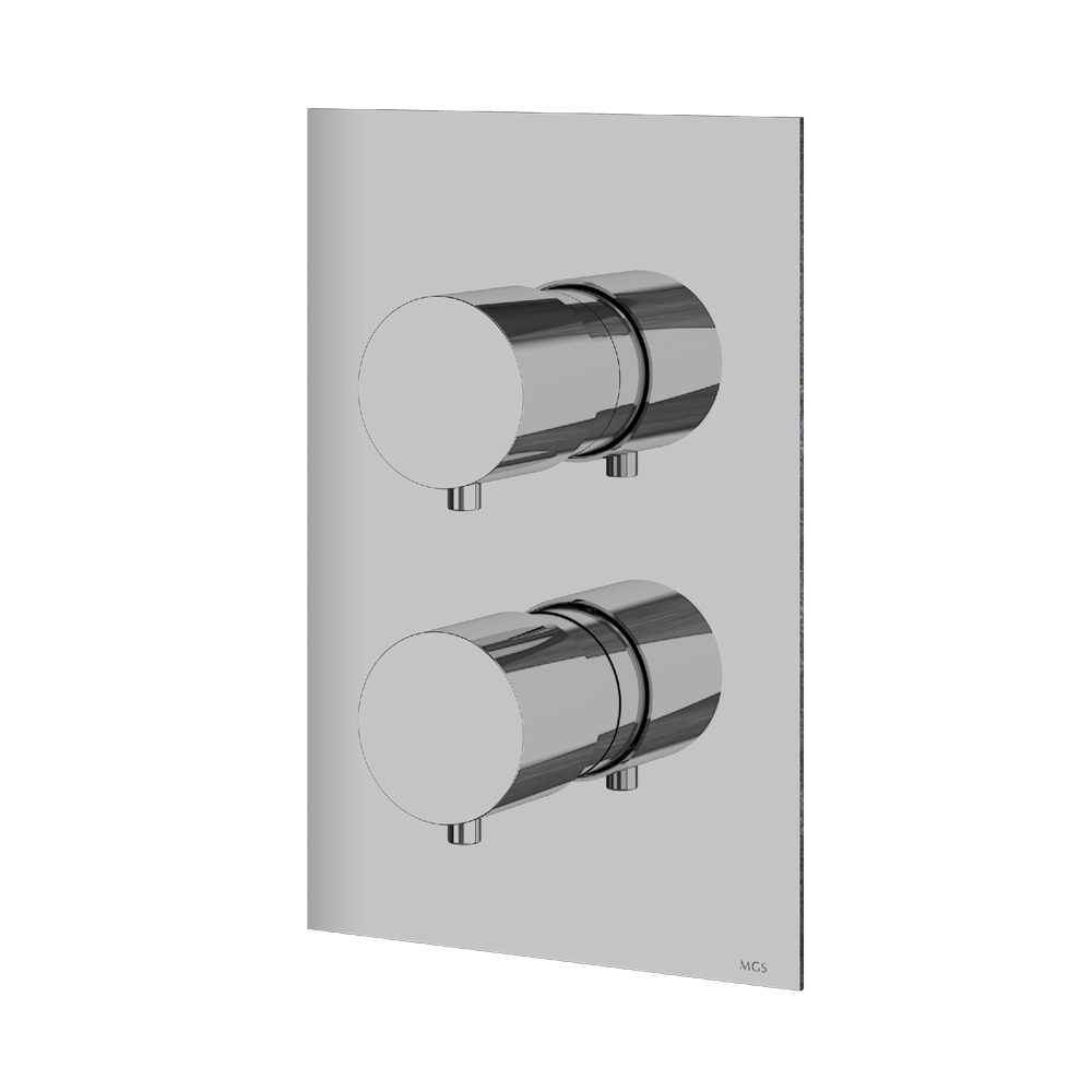 MGS Bagno Minimal Stainless Steel Thermostatic Trim with Two way Diverter and Volume Control