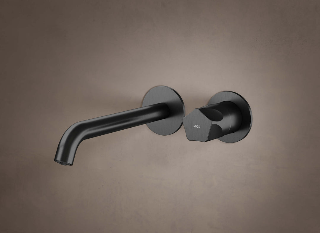 MGS Bagno Penta Two hole Stainless Steel Wall mount Basin Faucet