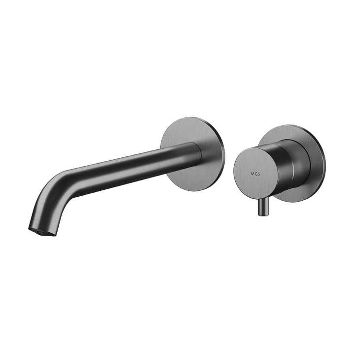 MGS Bagno Minimal Two hole Stainless Steel Wall mount Basin Faucet