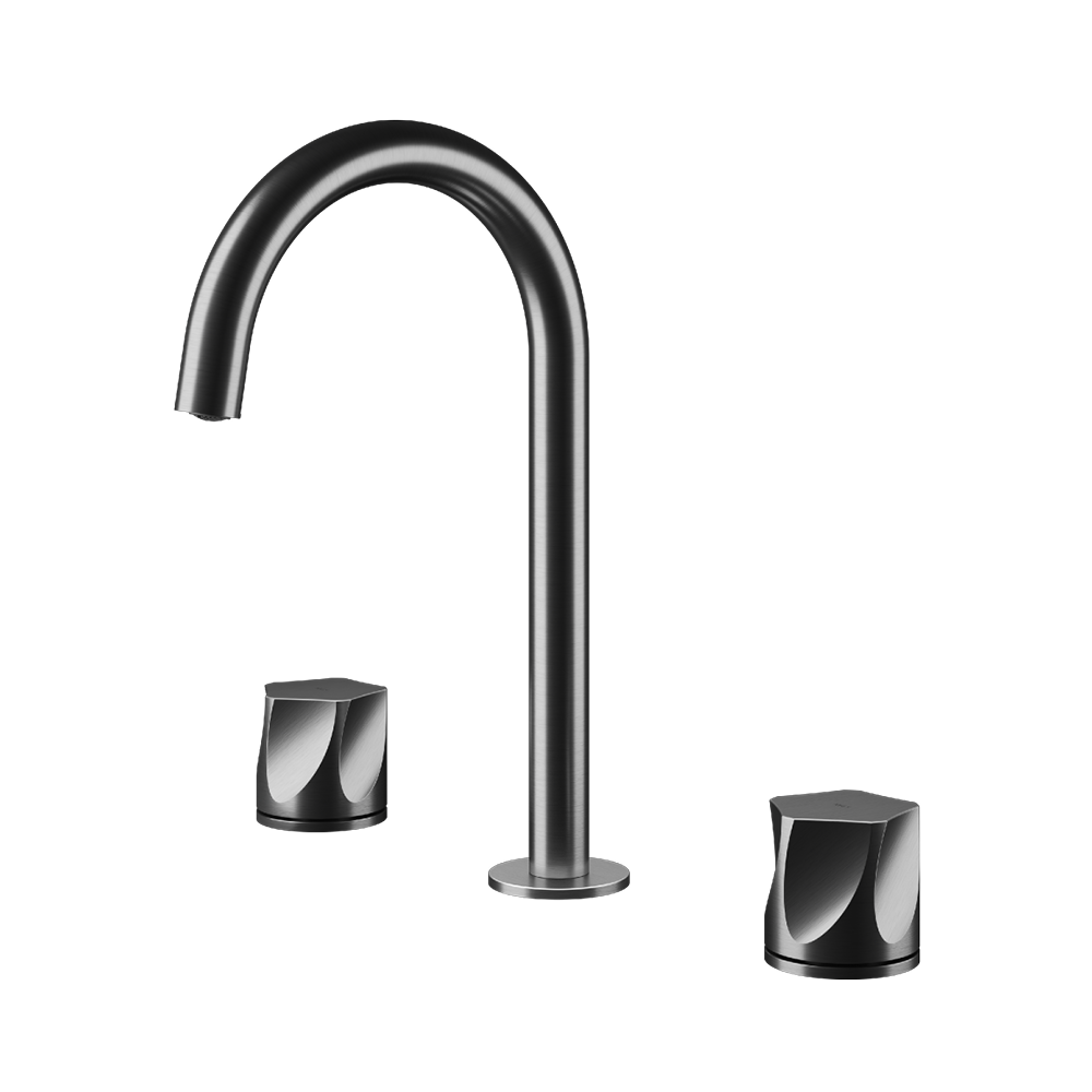 MGS Bagno Penta Widespread Stainless Steel Basin Faucet