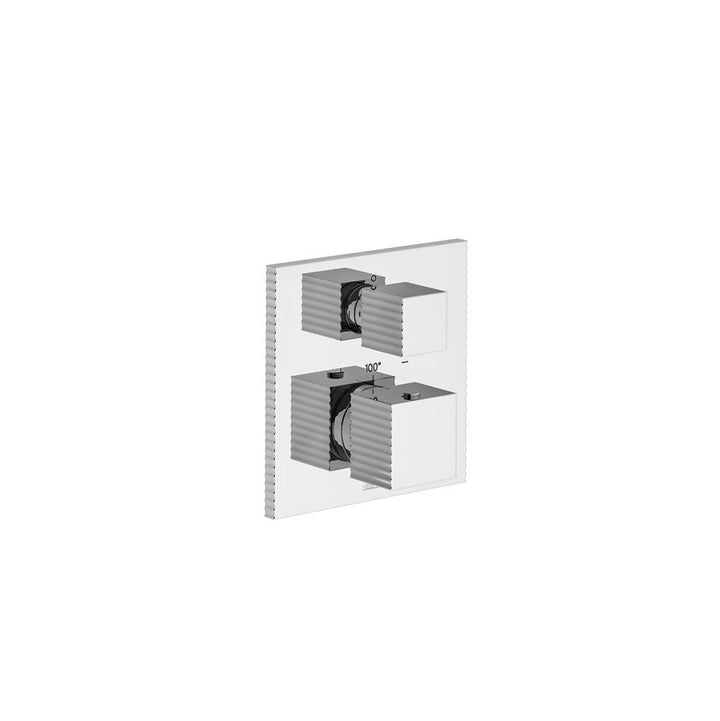 Franz Viegener Groovy Square Thermostatic Wall Valve Trim