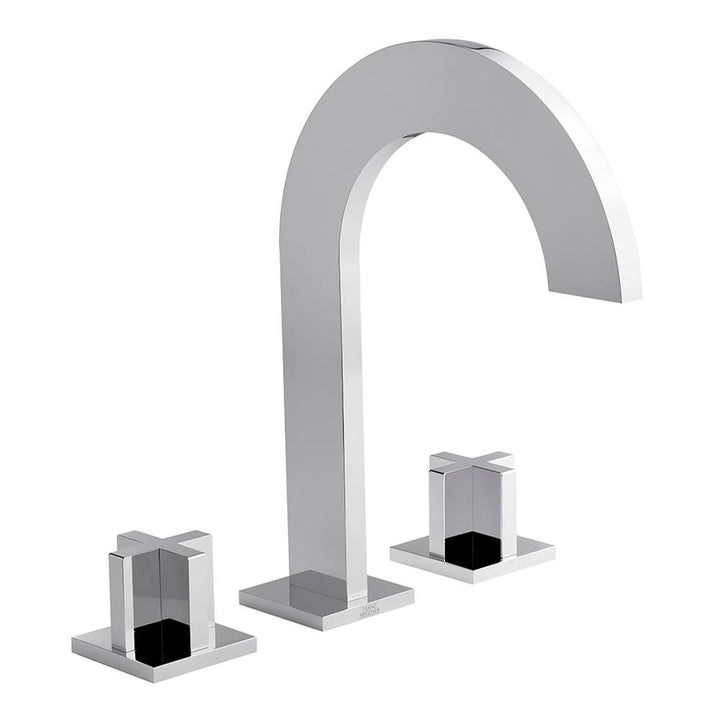 Franz Viegener Edge Cross Widespread Lavatory Faucet With Push Down Pop Up Drain Assembly