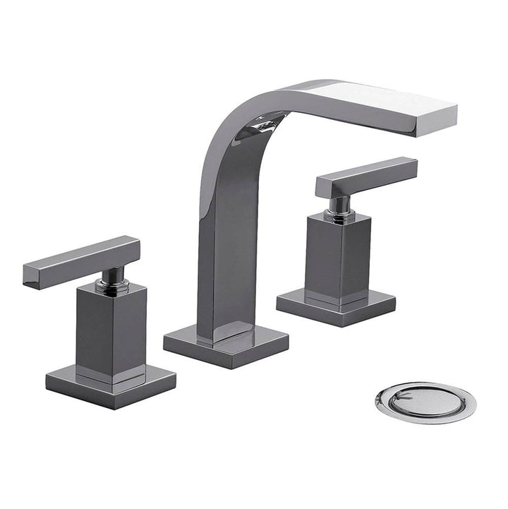 Franz Viegener Dominic Lever Plus Widespread Lavatory Faucet With Push Down Pop Up Drain Assembly