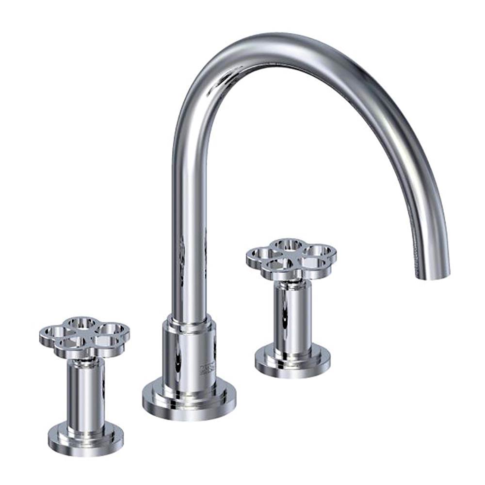 Franz Viegener Deck Mounted Roman Bath Faucet 3/4" Valves Brushed Brass ...