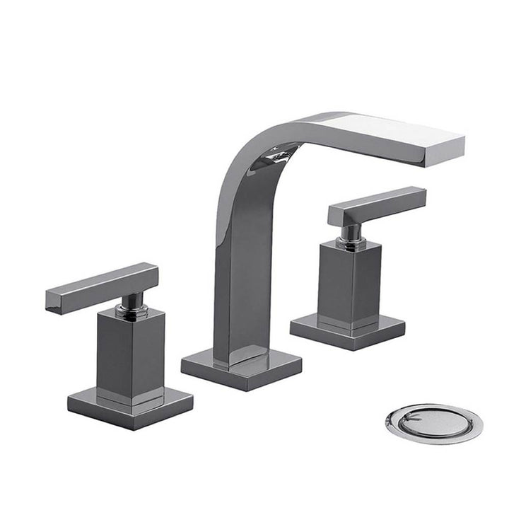 Franz Viegener Dominic Lever Plus Widespread Lavatory Faucet With Push Down Pop Up Drain Assembly