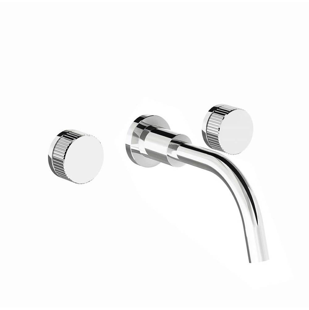 Franz Viegener Nerea Wall Mounted Lavatory Faucet Vertical Lines Cylinder Handle