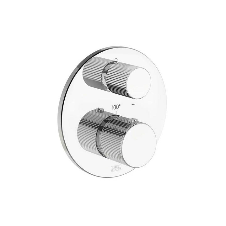 Franz Viegener Thermostatic Wall Valve Vertical Lines Cylinder Handle