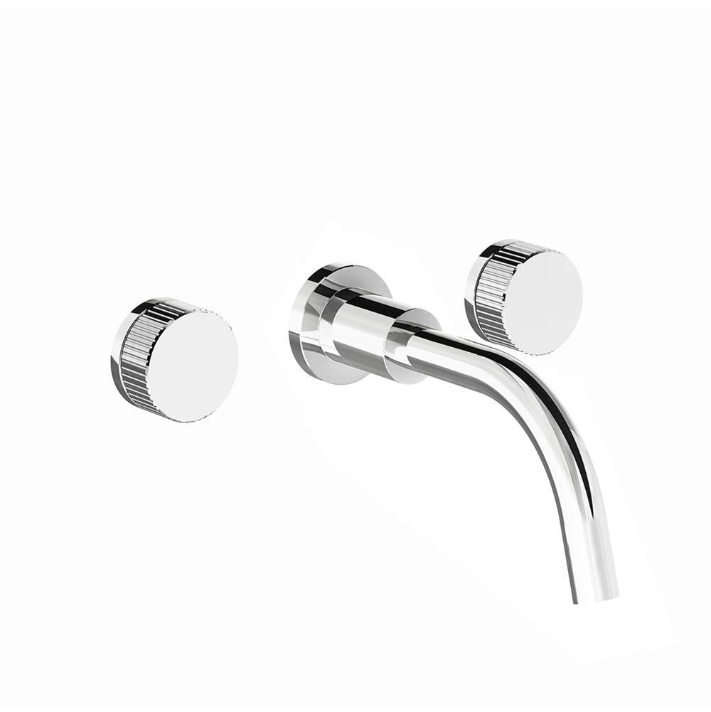 Franz Viegener Nerea Wall Mounted Lavatory Faucet Vertical Lines Cylinder Handle