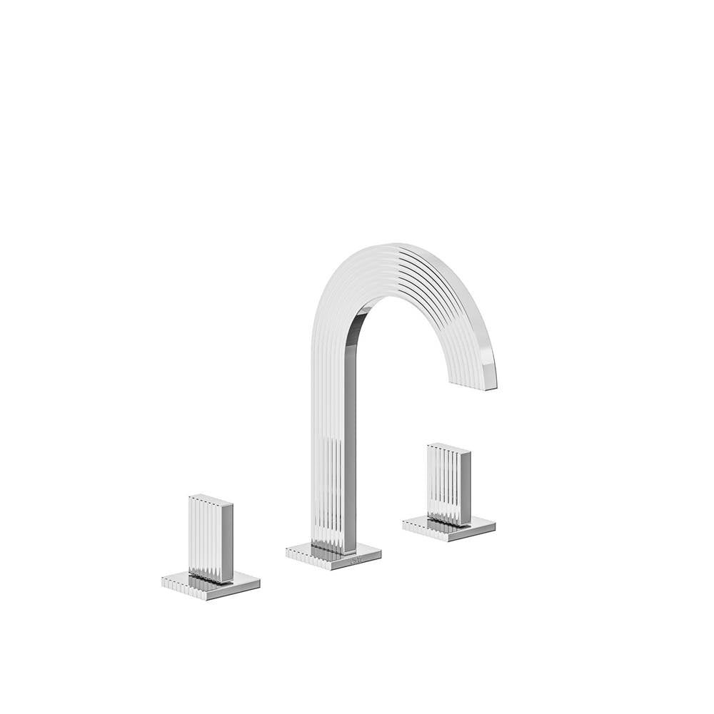 Franz Viegener Groovy Widespread Lavatory Faucet With Push Down Pop Up Drain Assembly