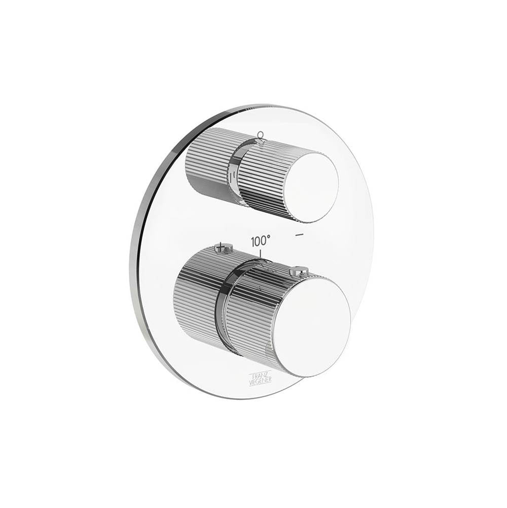 Franz Viegener Thermostatic Wall Valve Vertical Lines Cylinder Handle