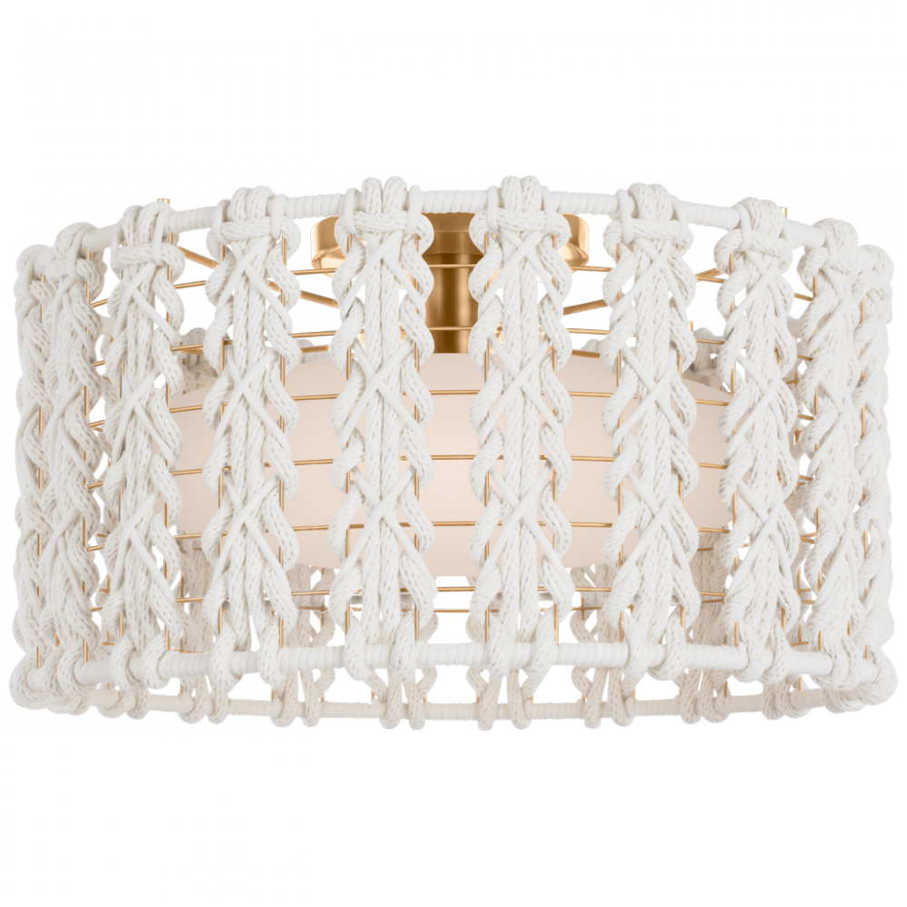 Visual Comfort Signature Catania Braided Ceiling Flush Light in Antique-Burnished Brass
