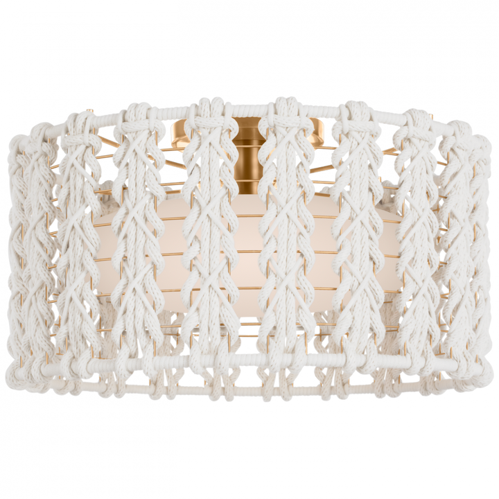 Visual Comfort Signature Catania Braided Ceiling Flush Light in Antique-Burnished Brass
