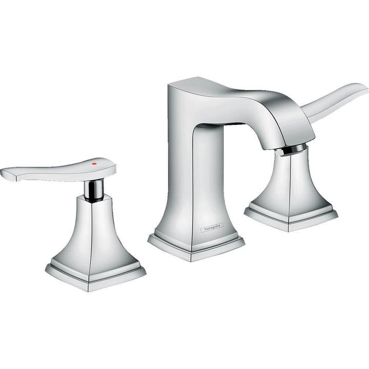 Hansgrohe Metropol Classic Widespread Faucet 110 with Lever Handles and Pop-Up Drain 1.2 GPM