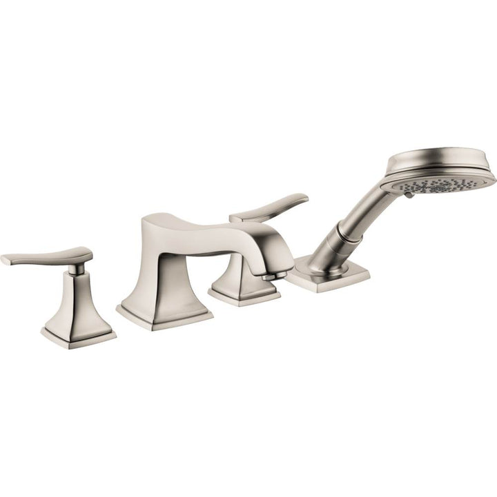 Hansgrohe Metropol Classic 4-Hole Roman Tub Set Trim with Lever Handles and 1.8 GPM Handshower