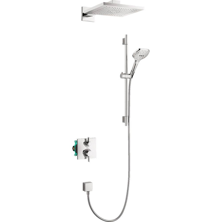 Hansgrohe Raindance E Thermostatic Showerhead/Wallbar Set with Rough 2.0 GPM