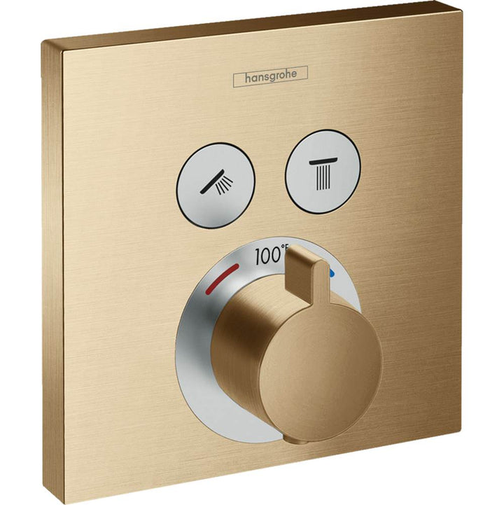 Hansgrohe ShowerSelect Thermostatic Trim for 2 Functions Square