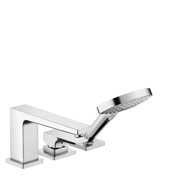Hansgrohe Metropol 3-Hole Roman Tub Set Trim with Lever Handle and 1.75 GPM Handshower