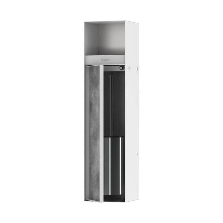 Hansgrohe XtraStoris Rock Recessed Toilet Brush Holder with Toilet Paper Holder  Tileable Door