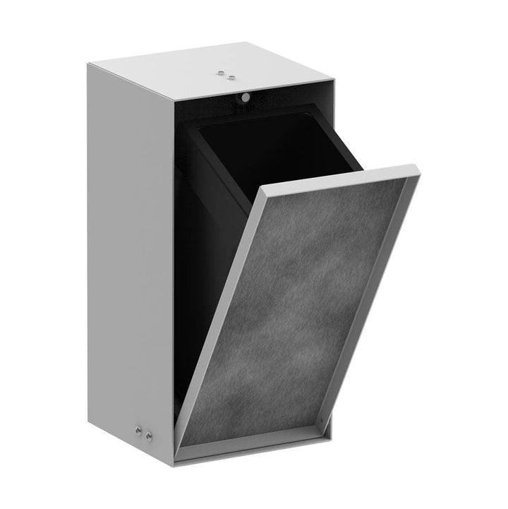 Hansgrohe XtraStoris Rock Recessed Trash Bin with Shelf  Tileable Door
