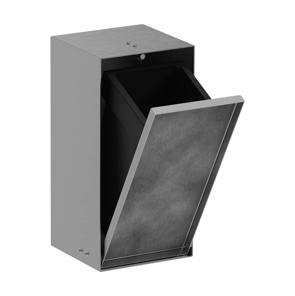 Hansgrohe XtraStoris Rock Recessed Trash Bin with Shelf  Tileable Door