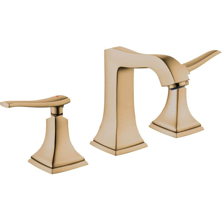 Hansgrohe Metropol Classic Widespread Faucet 110 with Lever Handles and Pop-Up Drain 1.2 GPM