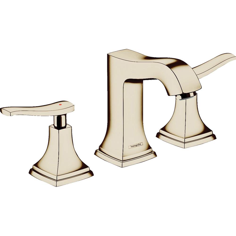 Hansgrohe Metropol Classic Widespread Faucet 110 with Lever Handles and Pop-Up Drain 1.2 GPM